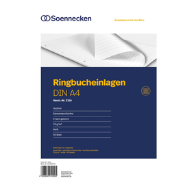 Soennecken Ringbucheinlage 2316 DIN A4 70g liniert 50 Bl./Pack. (PACK=50 STÜCK) Produktbild