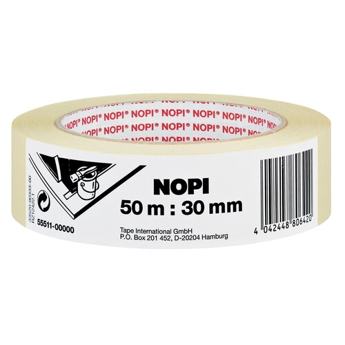 Klebeband Malerkrepp 30mmx50m chamois Nopi 55511-00000 (RLL=50 METER) Produktbild