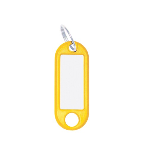 Schlüsselanhänger mit Ring und auswech- selbaren Etiketten 52x21x3mm gelb Wedo Kunststoff 262.8018.05 (PACK=100 STÜCK) Produktbild