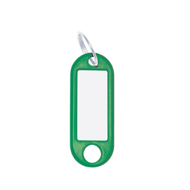Schlüsselanhänger mit Ring und auswech- selbaren Etiketten 52x21x3mm grün Wedo Kunststoff 262.8018.04 (PACK=100 STÜCK) Produktbild