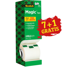 Klebefilm Scotch Magic 810 19mmx33m matt unsichtbar 3M 8-1933R8 (PACK=8 ROLLEN) Produktbild