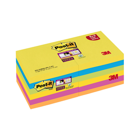 Haftnotizen Post-it Super Sticky Notes 76x76mm Rio de Janeiro Papier 3M 654SR9+3 (ST=12x 90 BLATT) Produktbild