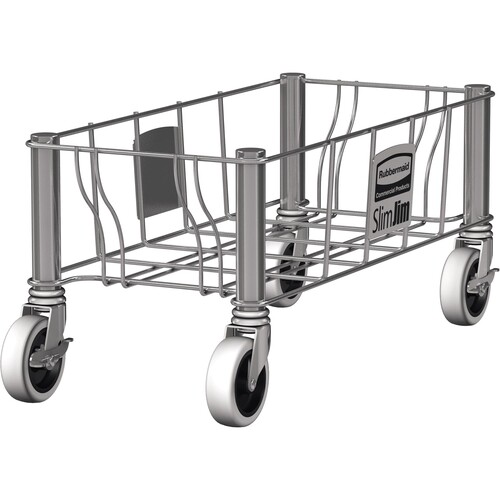 Rubbermaid Transportroller Slim Jim 1968468 Edelstahl Produktbild