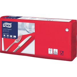 Tork Serviette 477861 33x33cm 3lg. 1/4 Falz rot 150 St./Pack. (PACK=150 STÜCK) Produktbild