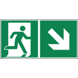 Hinweisschild Rettungsweg rechts abwärts ISO 7010 300x150mm PVC Produktbild