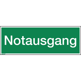 Hinweisschild Notausgang 297x105mm PVC Produktbild