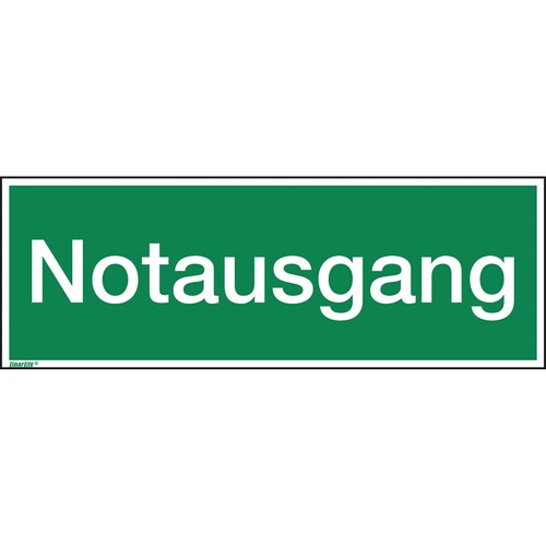 Hinweisschild Notausgang 297x105mm PVC Produktbild Front View L