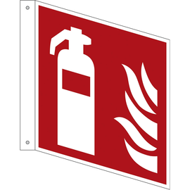 Hinweisschild Feuerlöscher Fahne ISO 7010/F001 200x200mm PVC Produktbild