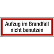 Hinweisschild Aufzug im Brandfall 297x105mm Folie Produktbild