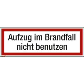 Hinweisschild Aufzug im Brandfall 297x105mm Folie Produktbild