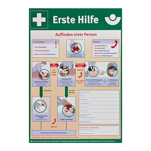 SÖHNGEN Erste Hilfe Anleitung 8001034 nach BGI 510-2 Kunststoff Produktbild Front View L