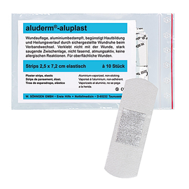 aluderm Pflasterstrip aluplast 1009178 2,5x7,2cm el. 10 St./Pack. (PACK=10 STÜCK) Produktbild