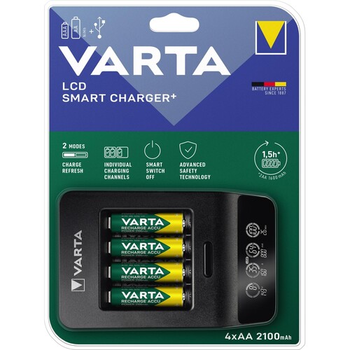 Varta Ladegerät LCD Smart Charger+ 57684101441 +4xAA 2.100mAh Produktbild Additional View 1 L