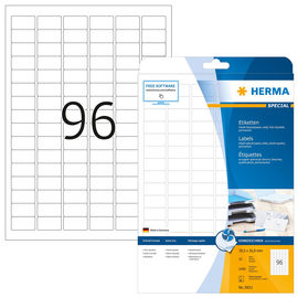Etiketten Inkjet 30,5x16,9mm auf A4 Bögen weiß permanent Herma 8832 (PACK=2400 STÜCK) Produktbild