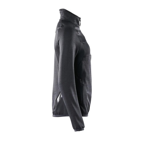 Fleecepullover mit Reißverschluss, Damen Microfleecejacke / Gr. 3XL, Schwarzblau Produktbild Additional View 3 L