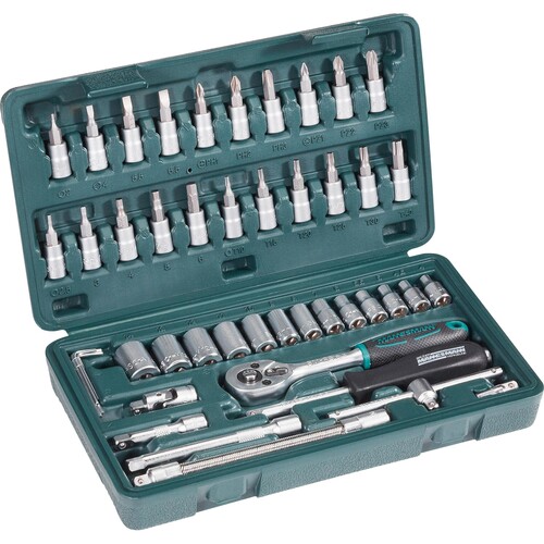 BRÜDER MANNESMANN WERKZEUGE Steckschlüsselsatz 2040 46teilig Produktbild Front View L