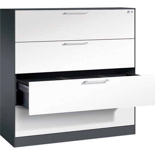 C+P Hängeregistraturschrank Asisto 146021413S10091 A4 3bahnig sgr/rws Produktbild