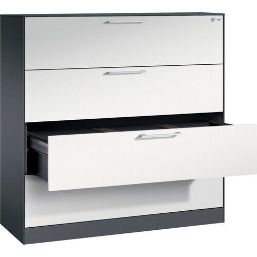 C+P Hängeregistraturschrank Asisto 146021413S10119 A4 3bahnig sgr/lgr Produktbild Front View L