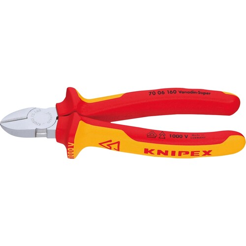 KNIPEX Seitenschneider VDE 70 06 180 mit Facette 180mm Produktbild Front View L