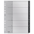 Register recycle  A-Z A4 überbreit 238x297mm grau Plastik Leitz 1207-00-00 Produktbild Additional View 1 S