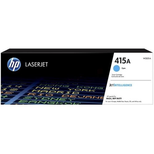 Toner 415A für HP Laserjet Pro M454 2100 Seiten cyan HP W2031A Produktbild Front View L
