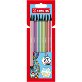 Fasermaler Pen 68 Etui 1mm Rundspitze Pastellfarben sortiert Stabilo 68/8-02 (ETUI=8 STÜCK) Produktbild
