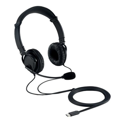 Headset Hifi mit Mikrofon USB-C Anschluss schwarz Kensington K97457WW Produktbild Front View L