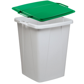 Abfalleimer DURABIN FLIP 90l Behälter grau + Deckel grün Durable VEH2012032 52x61x49cm Produktbild