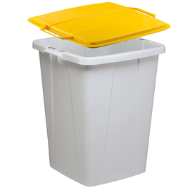 Abfalleimer DURABIN FLIP 90l Behälter grau + Deckel gelb Durable VEH2012030 52x61x49cm Produktbild