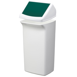 Abfalleimer DURABIN FLIP 40l Behälter weiß + Deckel grün Durable VEH2012034 36,6x74,7x32cm Produktbild