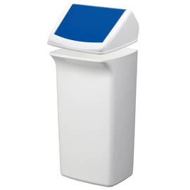 Abfalleimer DURABIN FLIP 40l Behälter weiß + Deckel blau Durable VEH2012036 36,6x74,7x32cm Produktbild