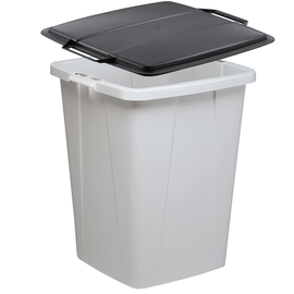 Abfalleimer DURABIN FLIP 90l Behälter grau + Deckel schwarz Durable VEH2012033 52x61x49cm Produktbild