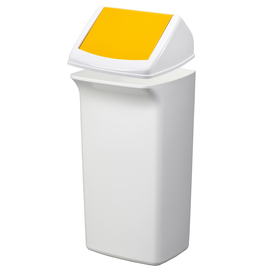 Abfalleimer DURABIN FLIP 40l Behälter weiß + Deckel gelb Durable VEH2012035 36,6x74,7x32cm Produktbild