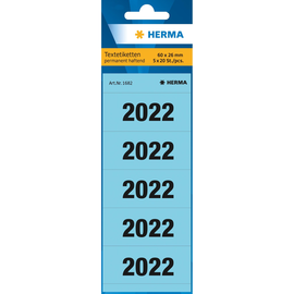 HERMA Jahreszahlenaufkleber 2022 1682 60x26mm blau 100 St./Pack. (PACK=100 STÜCK) Produktbild