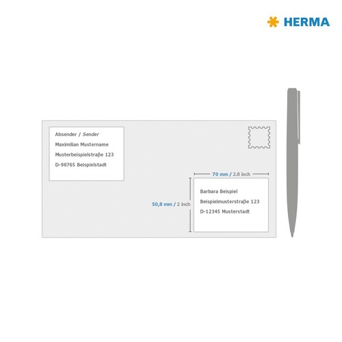 Etiketten PREMIUM Inkjet+Laser+Kopier 70x50,8mm auf A4 Bögen weiß permanent Herma 4618 (PACK=3000 STÜCK) Produktbild Additional View 3 L