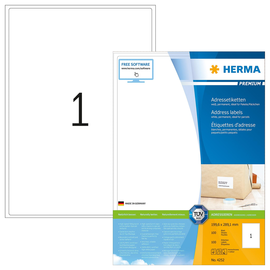 HERMA Etikett PREMIUM 4252 199,6x289,1mm A4 weiß 100 St./Pack. (PACK=100 STÜCK) Produktbild