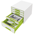 Leitz Schubladenbox WOW CUBE 52142054 5Schubfächer weiß/grün Produktbild Additional View 2 S