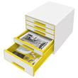 Leitz Schubladenbox WOW CUBE 52142016 5Schubfächer weiß/gelb Produktbild Additional View 2 S
