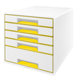 Leitz Schubladenbox WOW CUBE 52142016 5Schubfächer weiß/gelb Produktbild