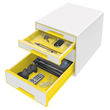 Leitz Schubladenbox WOW CUBE 52132044 4Schubfächer weiß/gelb Produktbild Additional View 2 S