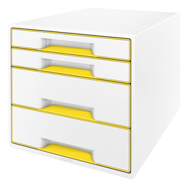 Leitz Schubladenbox WOW CUBE 52132044 4Schubfächer weiß/gelb Produktbild