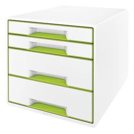 Leitz Schubladenbox WOW CUBE 52132044 4Schubfächer weiß/grün Produktbild