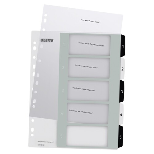 Leitz Register 12130000 DIN A4 1-5 schwarz Produktbild Additional View 2 L