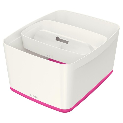 Leitz Aufbewahrungsbox MyBox 52161023 mittel 18l Deckel ws/pi Produktbild Side View L
