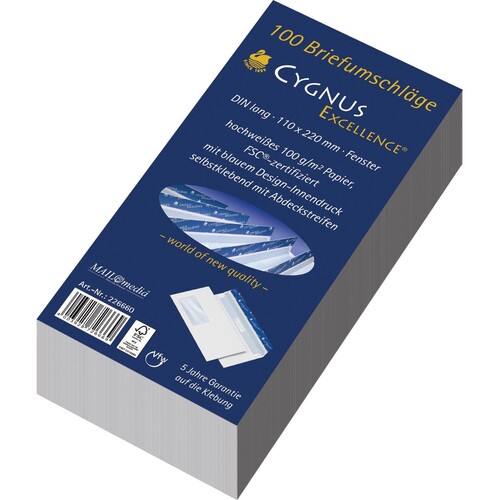Cygnus Excellence Briefumschlag 30002393 DL mF hk ws 100 St./Pack. (PACK=100 STÜCK) Produktbild Additional View 1 L