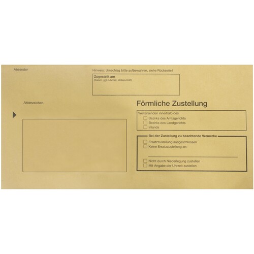 Postzustellungsbriefumschlag o. Fenster für innen DL 110x220mm gelb Rec RNK 2045 (KTN=500 STÜCK) Produktbild Additional View 1 L