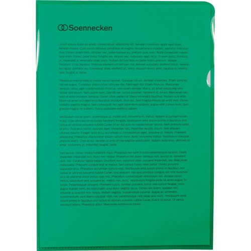 Soennecken Sichthülle 1470 DIN A4 PP grün 50 St./Pack. (PACK=50 STÜCK) Produktbild Front View L