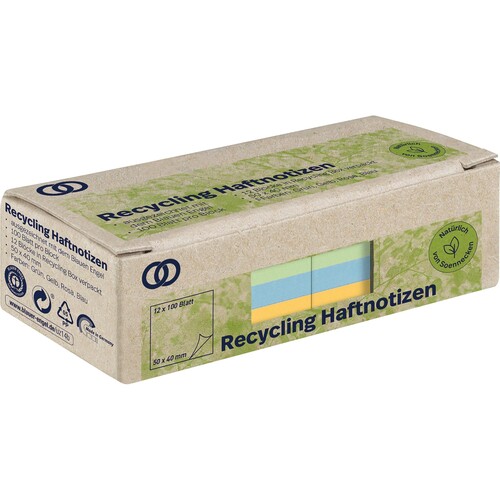 Soennecken Haftnotiz oeco 5867 RC 50x40mm 100Bl. sort. 12St. (PACK=12 STÜCK) Produktbild Front View L