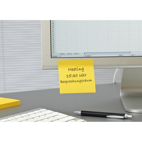 Post-it Haftnotiz Super Sticky 6910YPOG 48x48mm sort. 4 St./Pack. (PACK=4 STÜCK) Produktbild Additional View 8 L