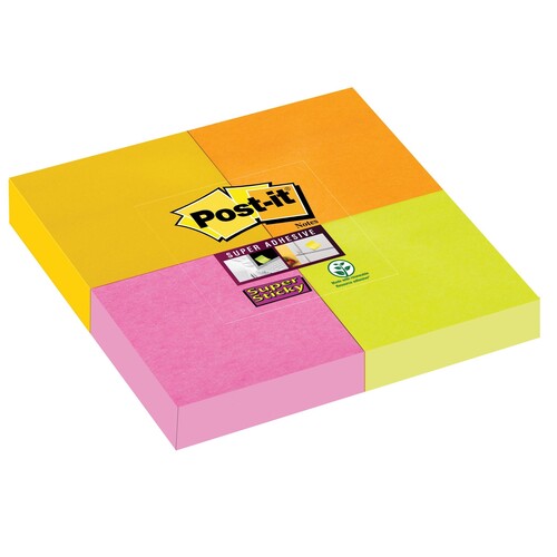Post-it Haftnotiz Super Sticky 6910YPOG 48x48mm sort. 4 St./Pack. (PACK=4 STÜCK) Produktbild Additional View 4 L